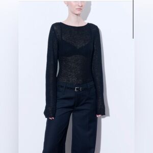 DE ROCOCO - sheer boat neck long sleeve -NEW WITH TAGS